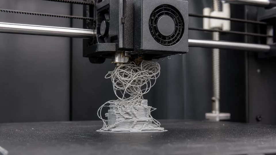 Illustrative nozzle clog with tangled filament