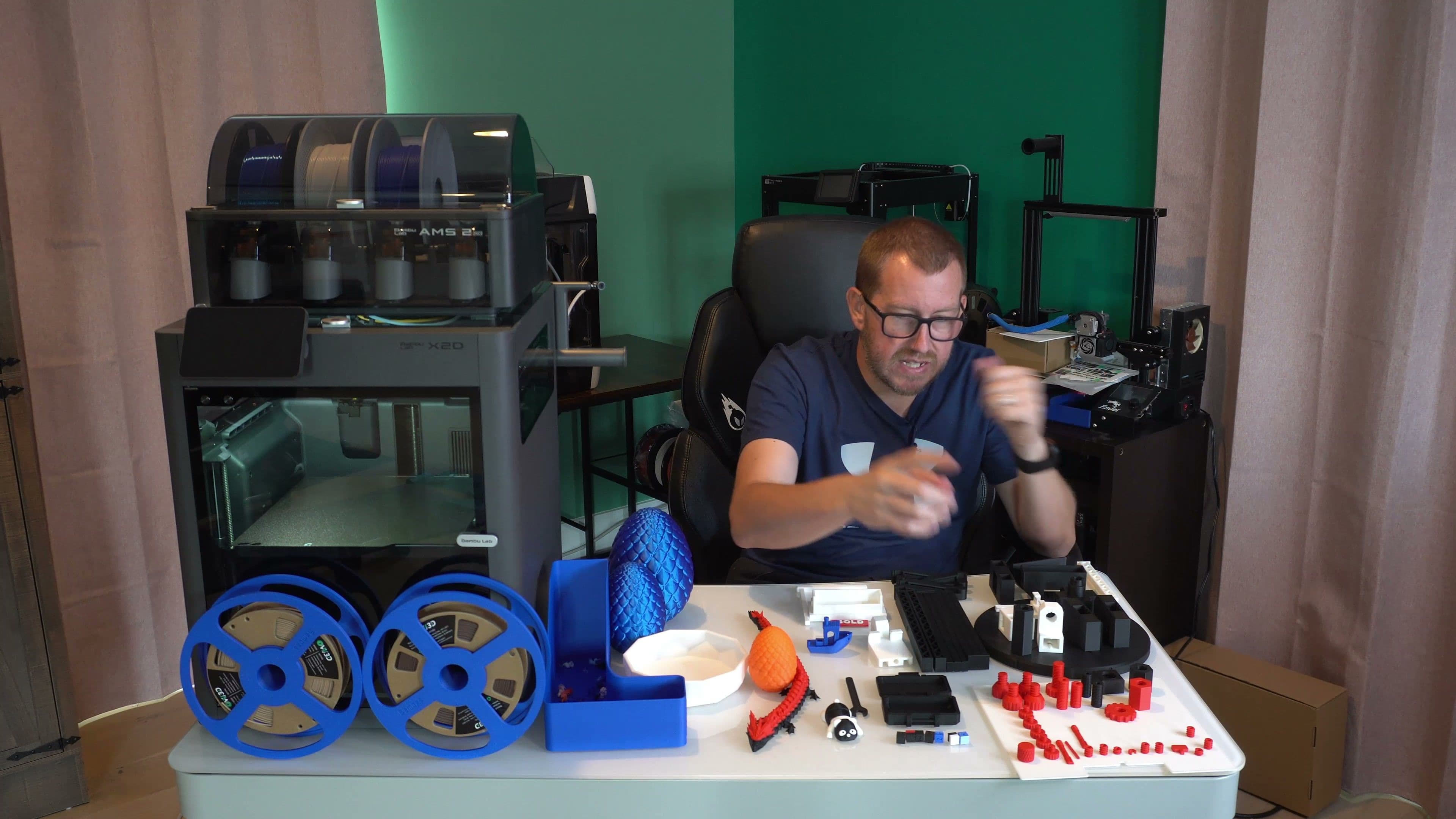 Bambu Lab X2D printer during 3DPrintscape hands-on coverage