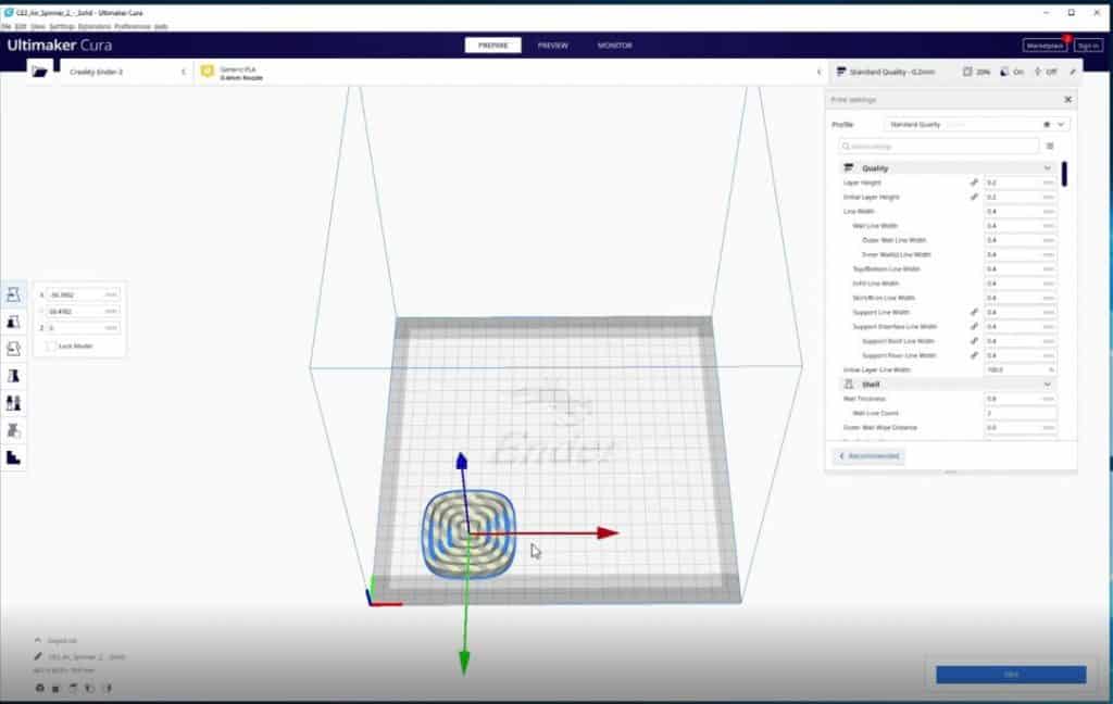 Cura Disallowed Area