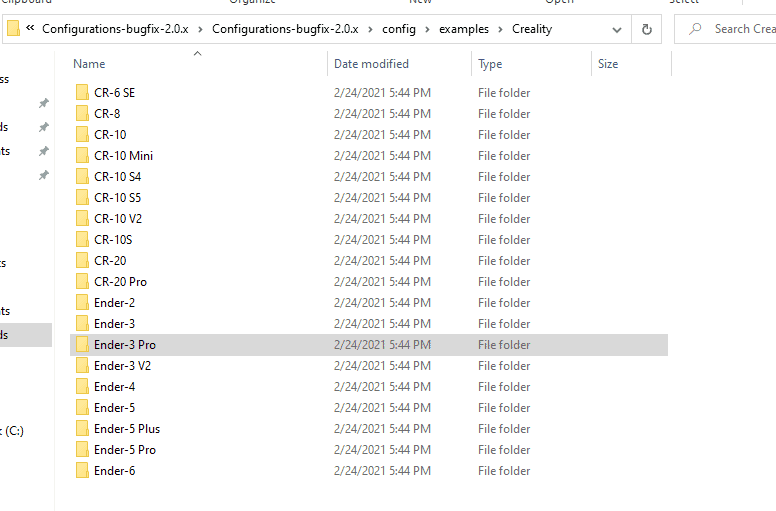 Config examples ender 3 pro