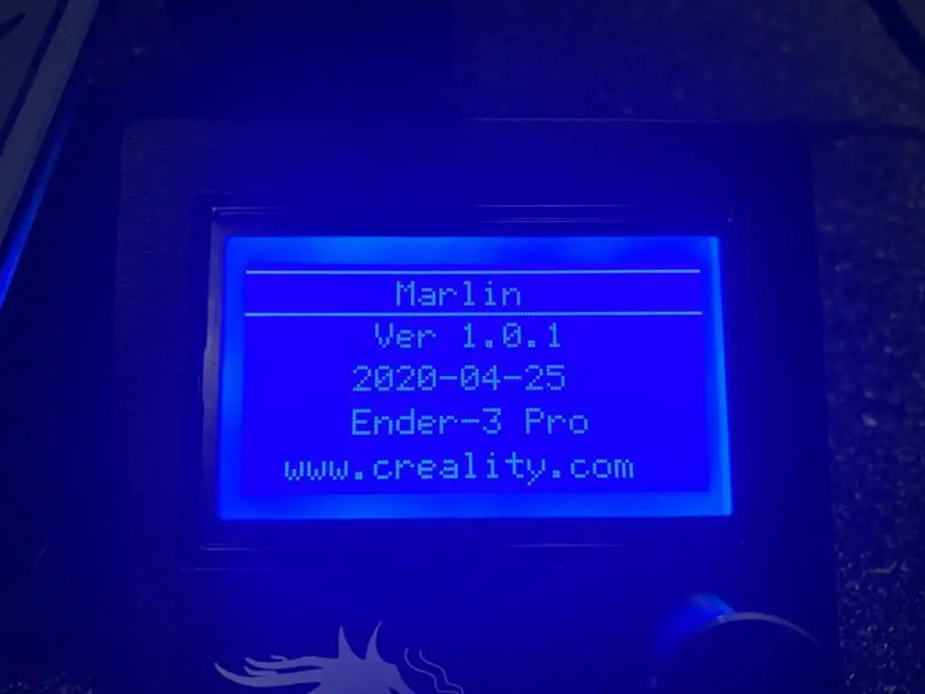 Ender 3 About Printer Screen