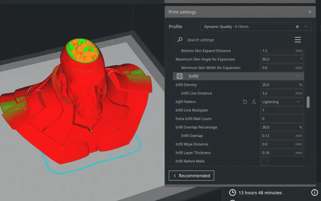 Thanos in cura with infill exposed