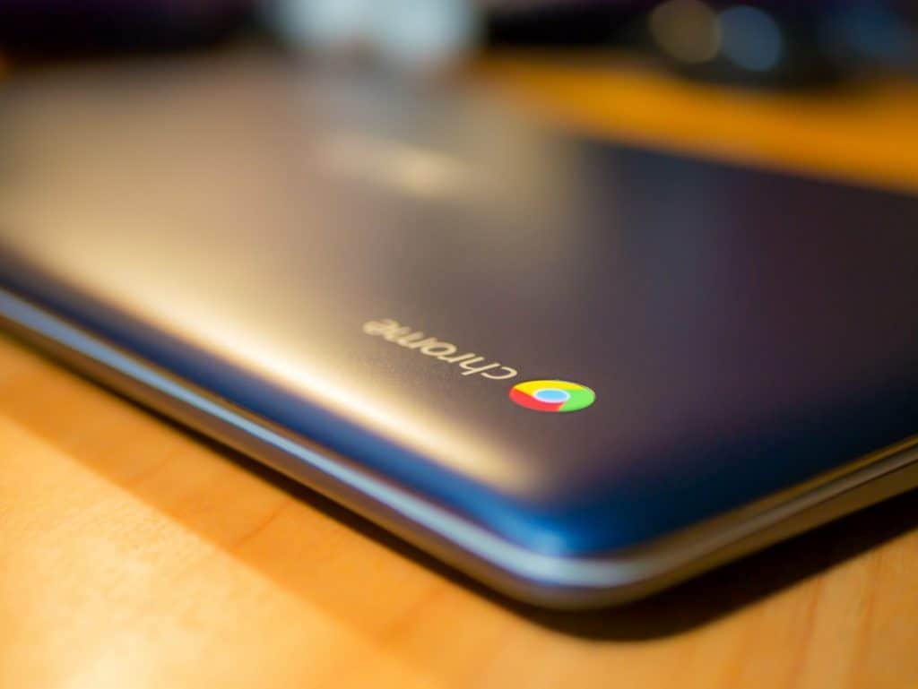 Chromebook on a table