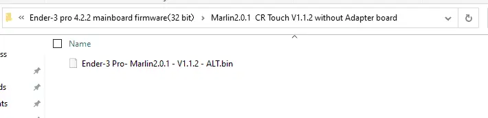CR Touch Firmware bin file for 422