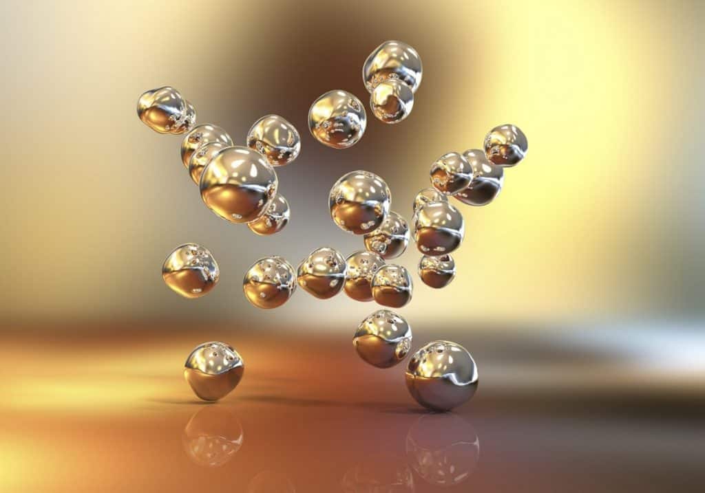 Gold nanoparticles illustration