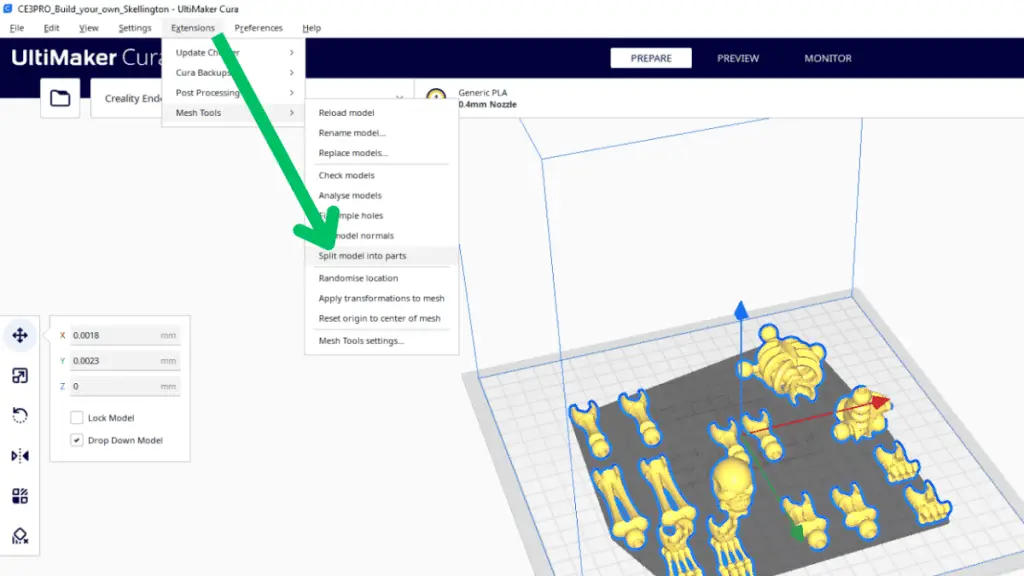 Mesh Tools Split Options